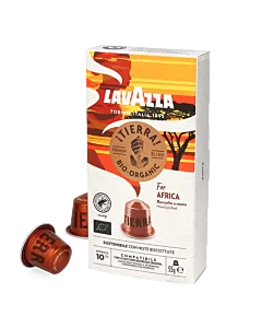 Lavazza Tierra For Africa package and pod for Nespresso
