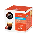 Nescafé Lungo Decaffeinato package and capsule for Dolce Gusto