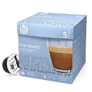 Kaffekapslen Flat White package and capsule for Dolce Gusto
