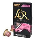 L'OR Or Rose package and capsule for Nespresso
