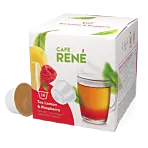 Café René Lemon & Raspberry Tea package and pod for Dolce Gusto
