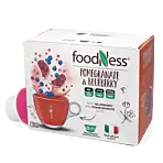FoodNess Melograno & Mirtillo package and capsule for Dolce Gusto
