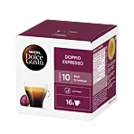 Nescafé Doppio Espresso package and capsule for Dolce Gusto
