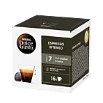 Nescafé Espresso Intenso package and capsule for Dolce Gusto
