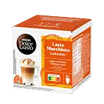 Nescafé Latte Macchiato Caramel package and capsule for Dolce Gusto