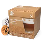 Kaffekapslen Latte Macchiato Caramel package and capsule for Dolce Gusto
