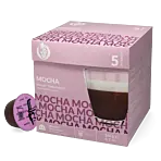 Kaffekapslen Mocha package and capsule for Dolce Gusto
