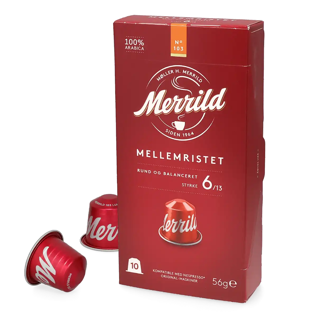 Merrild | Mellemristet - 10 kapselia nespresso-koneisiin